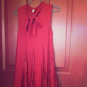 Red smock dress- perfect for the holidays!